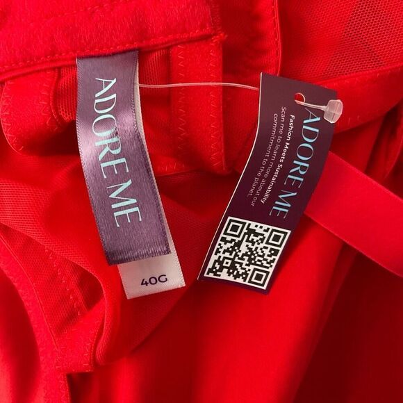 Adore Me Arianna Contour red low bustier corset Bra‎ 40G - Picture 9 of 9